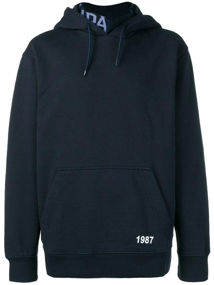 Napa Silver 1987 Print Hoodie - Blue