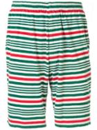 Undercover Elasticated Waist Striped Shorts - Green