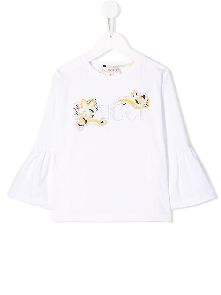Emilio Pucci Junior Long Bell Sleeve T-shirt - White