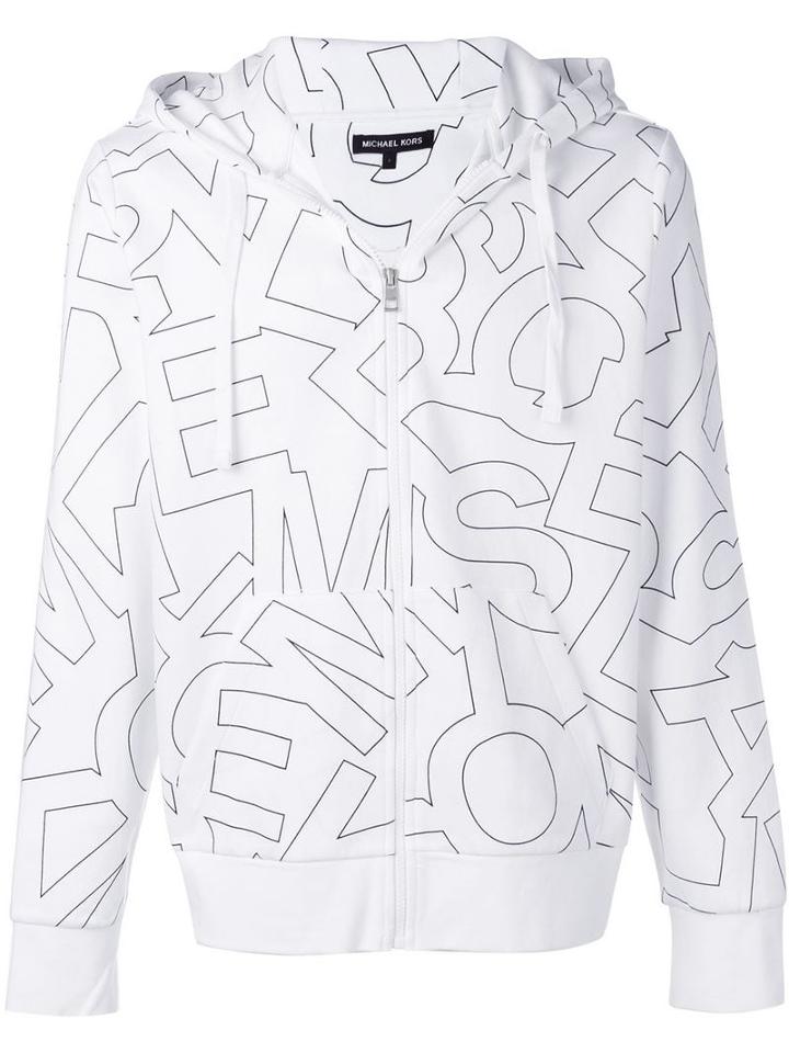 Michael Kors Logo Zip Hoodie - White