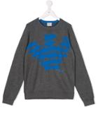 Armani Junior Logo Print Sweatshirt, Boy's, Size: 16 Yrs, Grey
