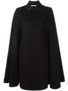 Givenchy Long Denim Cape, Women's, Size: 38, Black, Cotton/spandex/elastane/lamb Skin/spandex/elastane