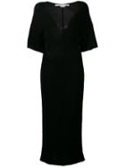 Stella Mccartney - Long V-neck Dress - Women - Polyamide/viscose - 38, Women's, Black, Polyamide/viscose