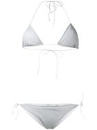 Oseree - Lumiere Bikini Set - Women - Polyamide/polyester/spandex/elastane - M, Grey, Polyamide/polyester/spandex/elastane