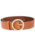 Loeffler Randall Oval Buckle Belt - Brown