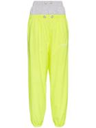 Natasha Zinko Double Layer Logo Print Cotton Track Pants - Yellow &