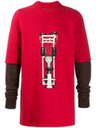 Rick Owens Drkshdw Longline Printed Sweatshirt - Red