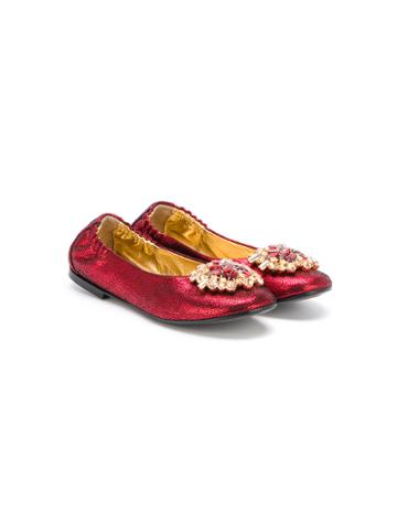 Quis Quis Embellished Ballerinas - Red