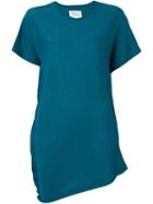 Maison Margiela Asymmetric Hem T-shirt, Women's, Size: Medium, Blue, Cotton/wool