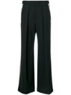 Neil Barrett - Side Striped Trousers - Women - Polyester/spandex/elastane/cupro/virgin Wool - 42, Black, Polyester/spandex/elastane/cupro/virgin Wool
