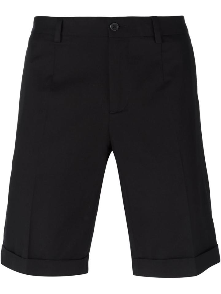 Dolce & Gabbana Turn Up Hem Bermudas, Men's, Size: 54, Black, Cotton/spandex/elastane