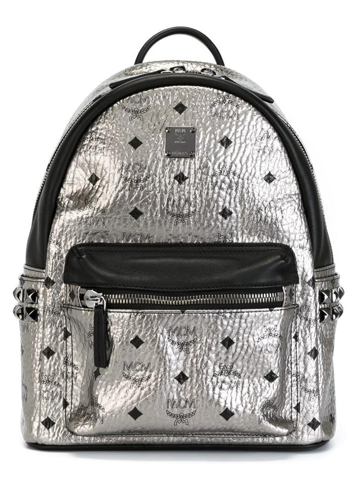 Mcm Small Stark Backpack, Grey, Pvc