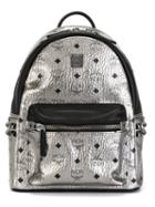 Mcm Small Stark Backpack, Grey, Pvc