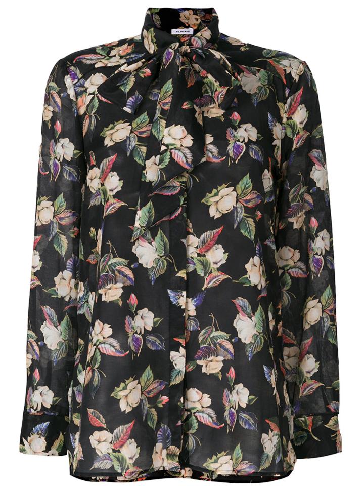 Vilshenko Floral Print Blouse - Black