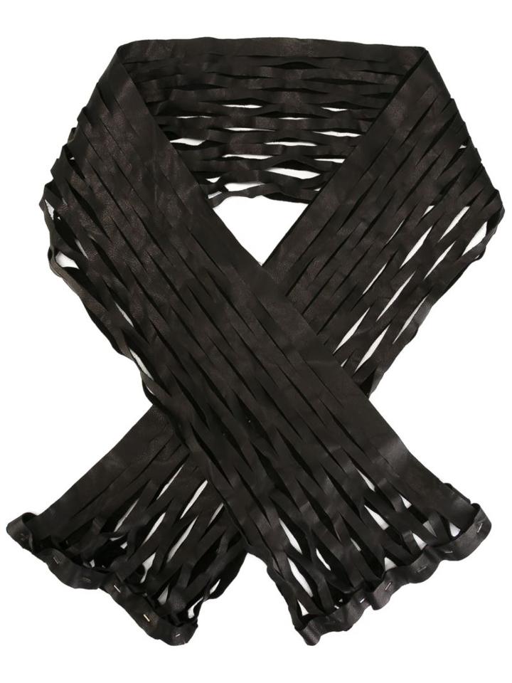 Ma+ Mesh Scarf, Adult Unisex, Black, Leather