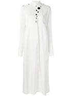 Ellery High Neck Shirt Dress, Women's, Size: 8, Nude/neutrals, Silk/spandex/elastane