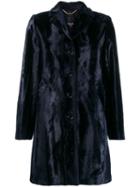 Paltò Textured Shearling Coat - Blue