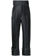 G.v.g.v. Contrast Stitch Trousers, Women's, Size: 34, Black, Nylon/polyester/rayon