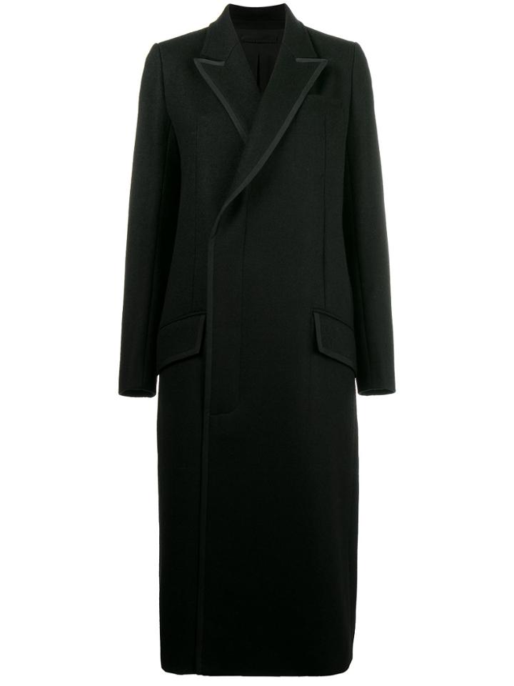 Haider Ackermann Double Breasted Coat With Rear Gold Stitching - Black