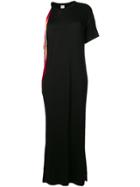 Pinko Dropped Fringed Shoulder Maxi Dress - Black