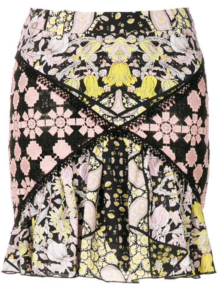 Giamba Macrame Panel Mini Skirt - Pink & Purple