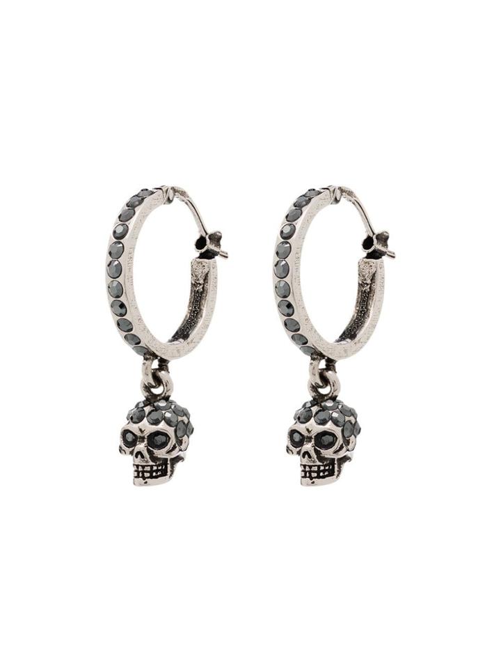 Alexander Mcqueen Mini Hoop Skull Earrings - Metallic