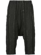 Individual Sentiments Drop Crotch Cropped Trousers - Black