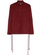 Song For The Mute Drawstring Shirt Jacket - Red
