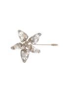 Lanvin Crystal-embellished Flower Brooch - Metallic