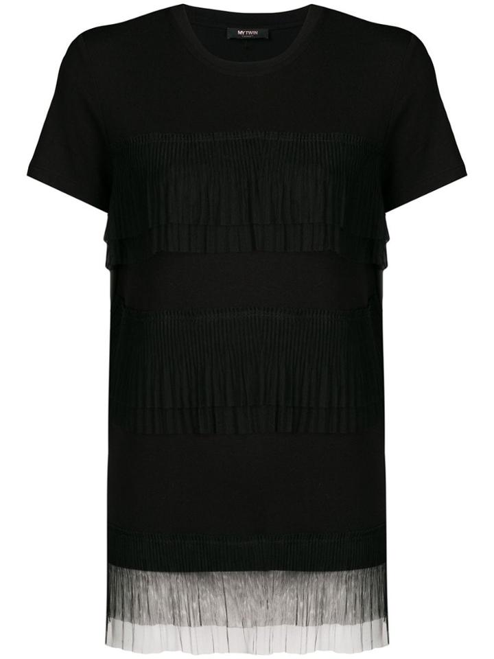 Twin-set Sheer-panel T-shirt - Black