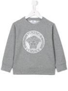 Young Versace Medusa Print Sweatshirt, Boy's, Size: 8 Yrs, Grey
