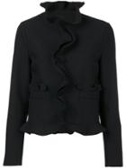 Msgm Frill Detail Fitted Jacket - Black
