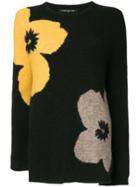 Luisa Cerano Floral Knitted Sweater - Black