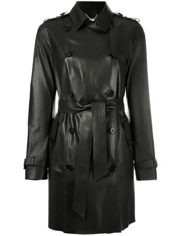 Desa Collection Astar Double-breasted Coat, Women's, Size: 38, Black, Suede