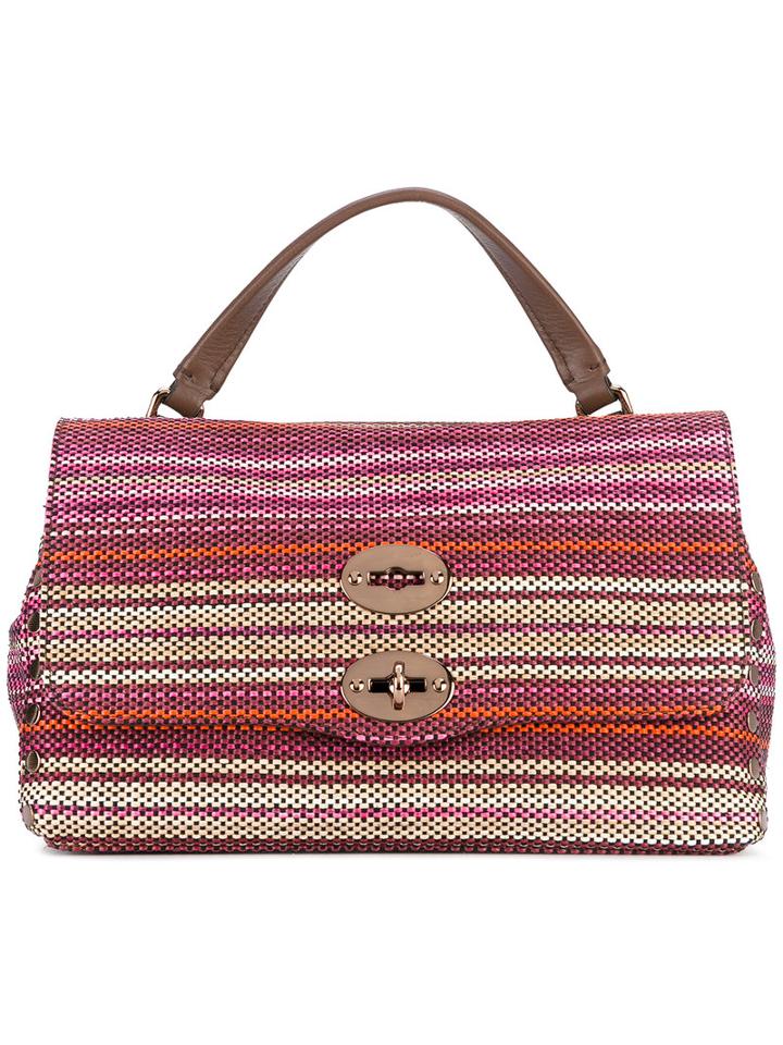 Zanellato - Striped Tote - Women - Cotton/calf Leather/straw - One Size, Brown, Cotton/calf Leather/straw