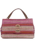 Zanellato - Striped Tote - Women - Cotton/calf Leather/straw - One Size, Brown, Cotton/calf Leather/straw