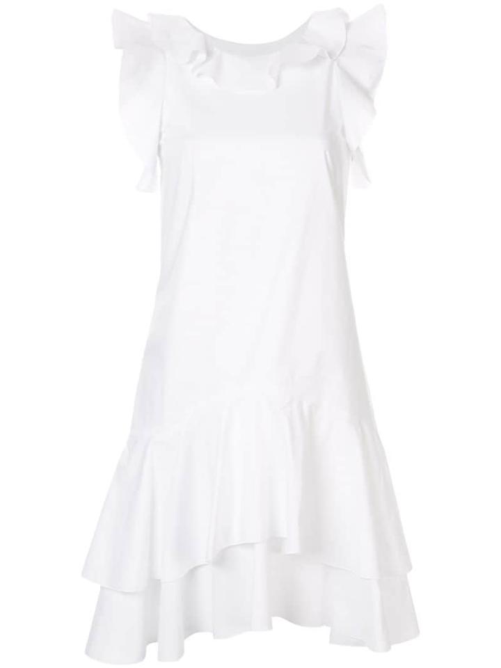 Paule Ka Ruffle Shift Dress - White