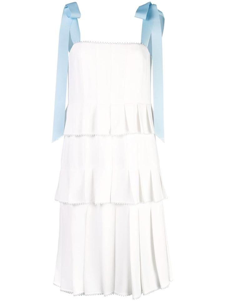 Carolina Herrera Three-tiered Pleated Dress - White