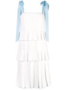 Carolina Herrera Three-tiered Pleated Dress - White