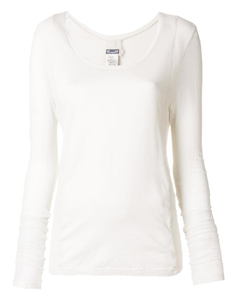 Kristensen Du Nord Scoop Neck Long Sleeve Top - White