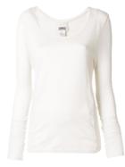 Kristensen Du Nord Scoop Neck Long Sleeve Top - White
