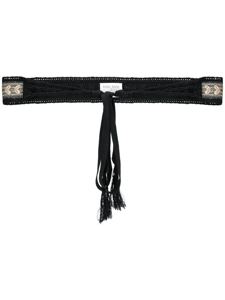 Forte Forte Embroidered Tied Belt - Black