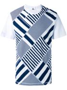 Ganryu Comme Des Garcons Stripes T-shirt, Men's, Size: Medium, White, Cotton
