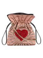 Les Petits Joueurs Trilly Heart Embellished Shoulder Bag - Nude &