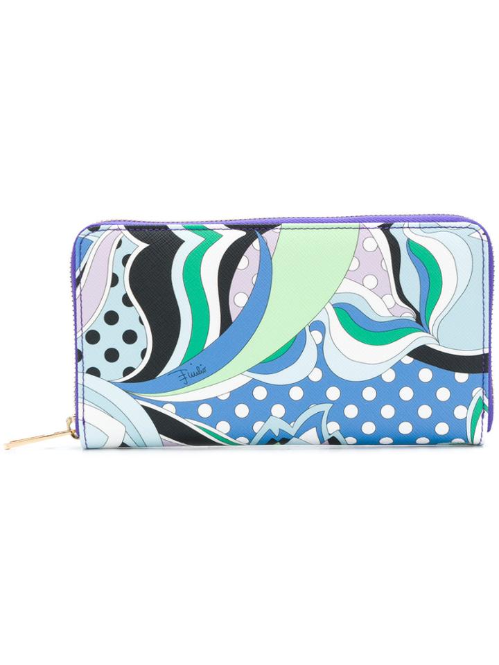 Emilio Pucci Printed Zip-around Wallet - Multicolour