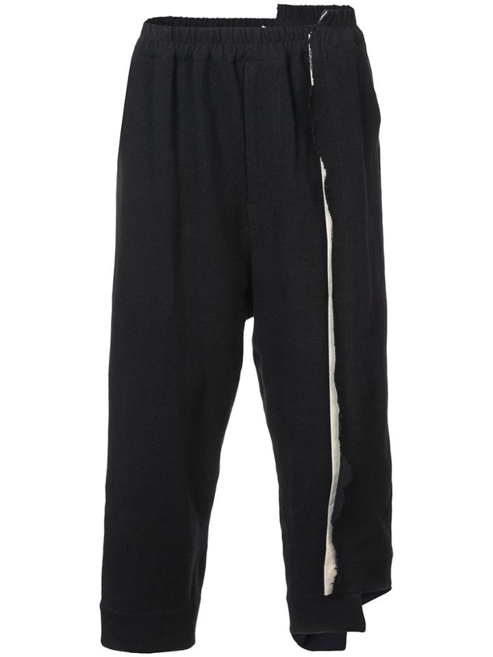 By Walid Cropped Layered Trousers - Black