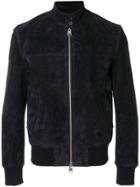 Ami Alexandre Mattiussi Suede Leather Zipped Jacket Harrington Collar