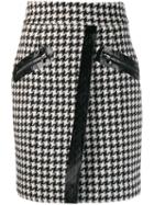Philipp Plein Houndstooth Short Skirt - Black