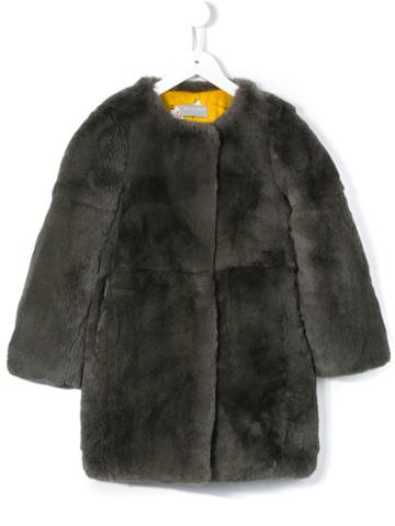 Yves Salomon Enfant Rabbit Fur Coat, Girl's, Size: 8 Yrs, Grey