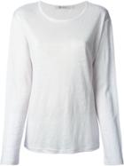 Alexander Wang Round Neck T-shirt, Women's, Size: Small, White, Linen/flax/silk